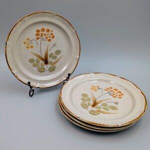 Vintage Hearthside Somerset Plates | Hand Painted Floral Speckled Stoneware